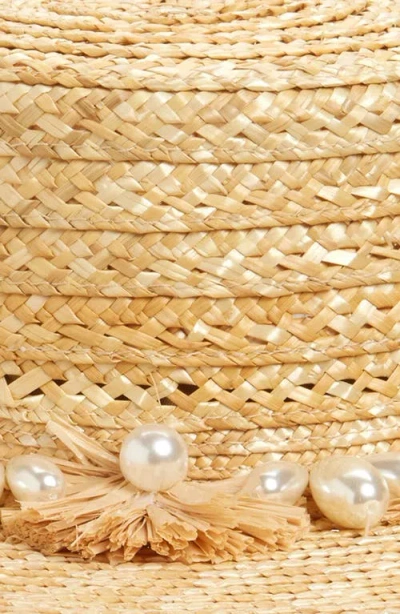 Lele Sadoughi Faux-pearl Pom Straw Hat