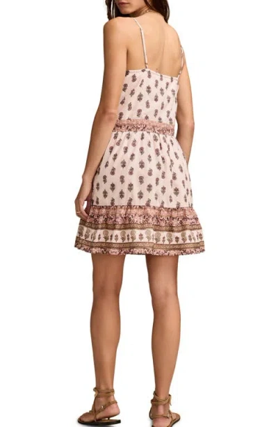 Lucky Brand Border Print Cotton Minidress In Brown