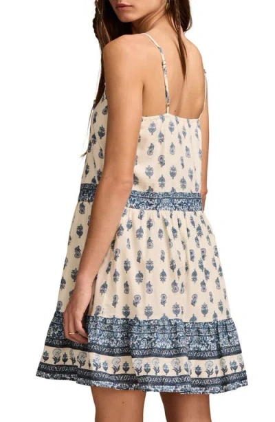 Lucky Brand Border Print Cotton Minidress In Multi