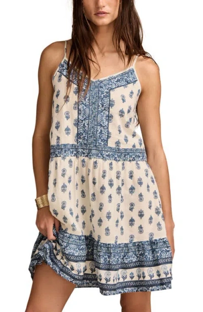 Lucky Brand Border Print Cotton Minidress In Multi