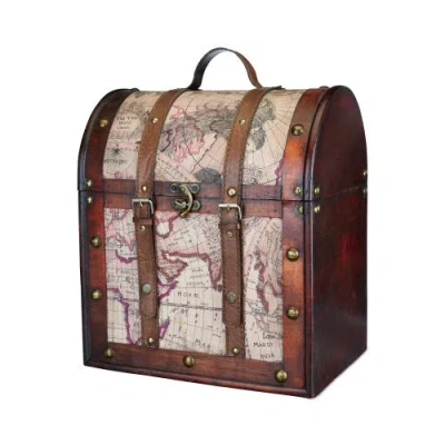 Twine 6 Bottle Old World Wooden Wine Box