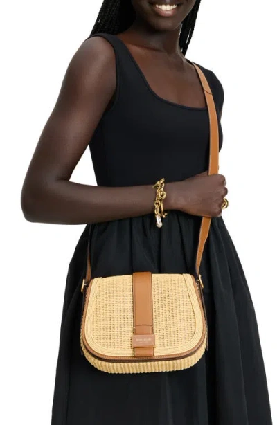 Kate Spade New York Medium Noveau Straw Saddle Crossbody Bag