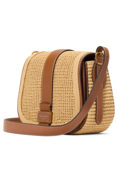 Kate Spade New York Medium Noveau Straw Saddle Crossbody Bag