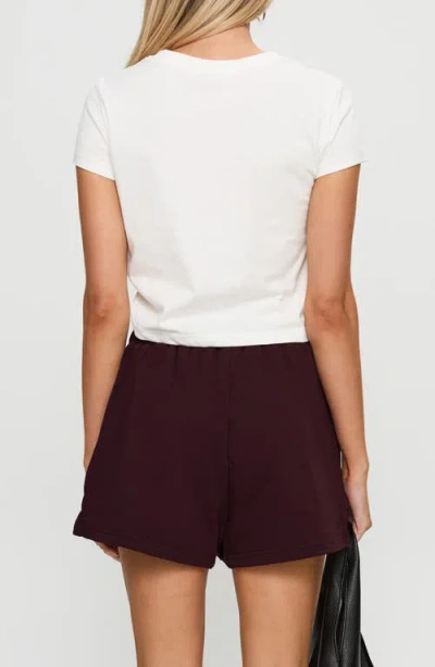 Princess Polly All Day Wine Cotton Sweat Shorts