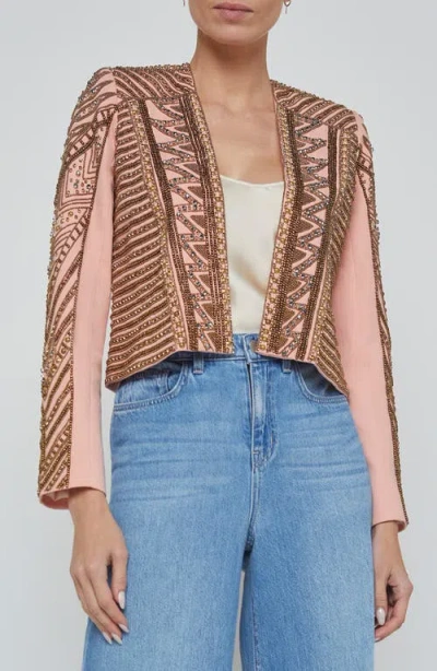 L Agence L'agence Deco Beaded Crop Jacket