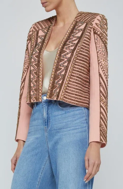 L Agence L'agence Deco Beaded Crop Jacket