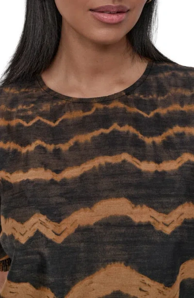 Dkny Abstract Print Puff Sleeve Voile Top