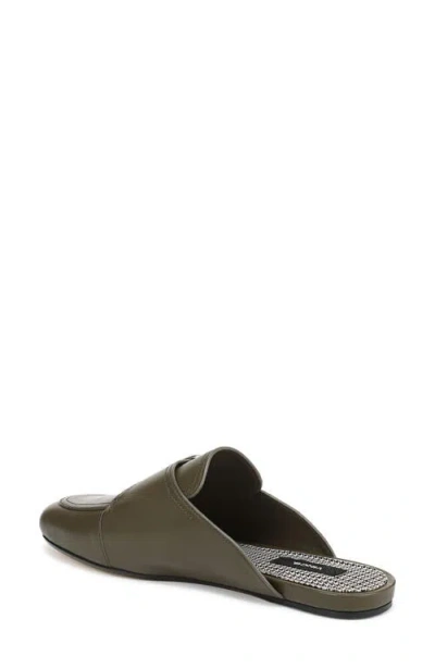 Vince Minetta Leather Buckle Mules In Blue