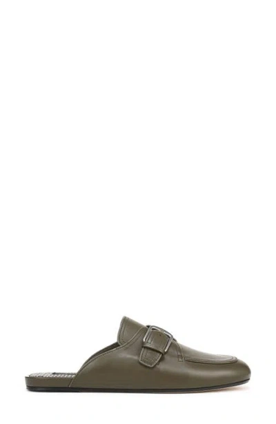 Vince Minetta Leather Buckle Mules In Blue