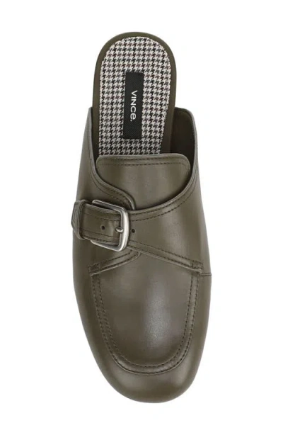 Vince Minetta Leather Buckle Mules In Blue