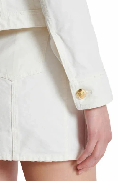 Balmain Cropped Cotton Canvas Jacket