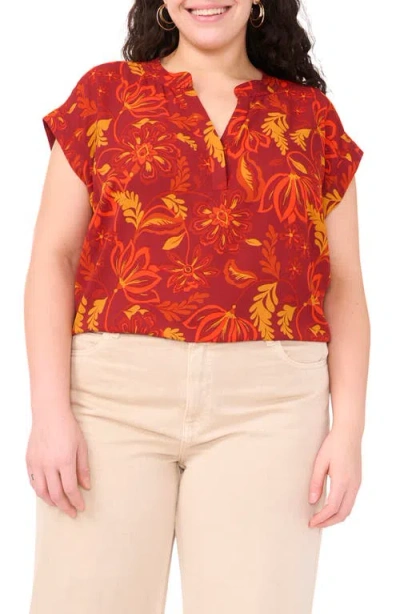 Vince Camuto V Neck Front Placket Blouse