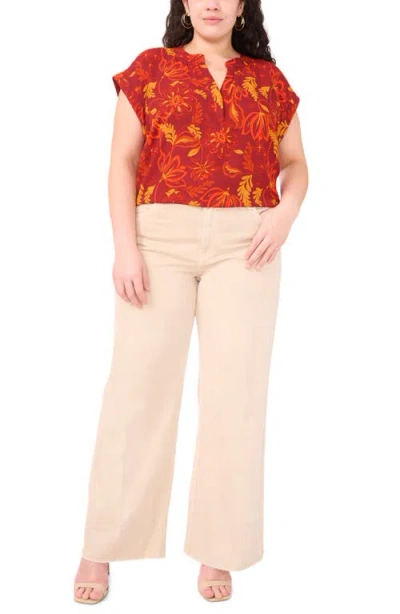 Vince Camuto V Neck Front Placket Blouse