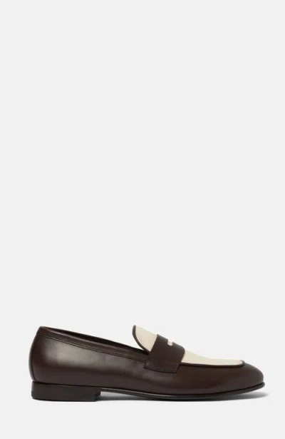 Scarosso Austin Leather Penny Loafers In Brown