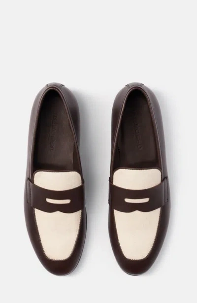Scarosso Austin Leather Penny Loafers In Brown