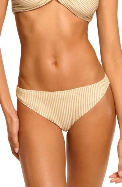 RAMY BROOK RAMY BROOK ISLA METALLIC SCALLOPED TRIM BIKINI BOTTOMS 