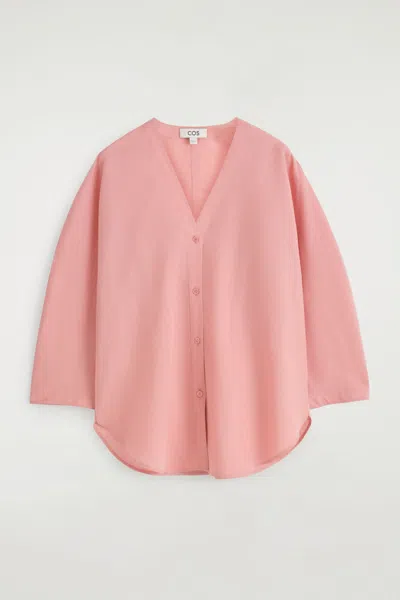 Cos V-neck Linen-cotton Shirt