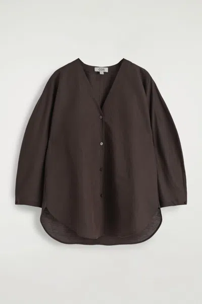 Cos V-neck Linen-cotton Shirt