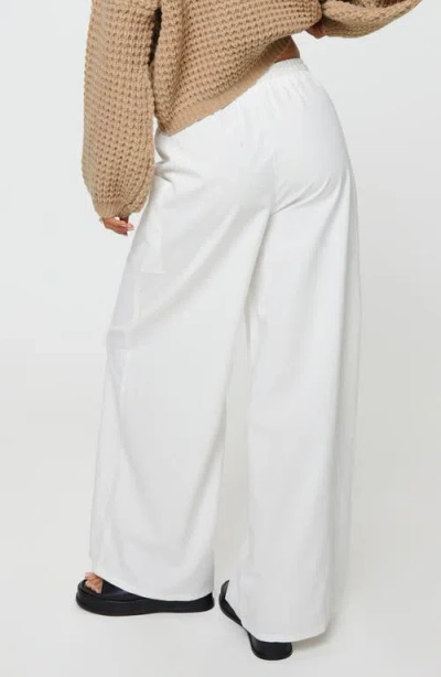 Princess Polly Brunie Pull-on Wide Leg Cotton & Linen Pants