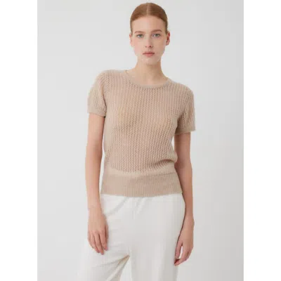 MAJESTIC MAJESTIC FILATURES CASHMERE SILK MESH SHORT SLEEVE CREWNECK 