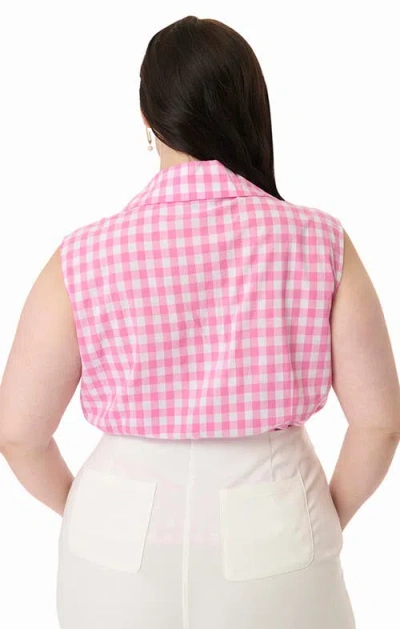 Unique Vintage Plus Size Notched Collar Cotton Blouse