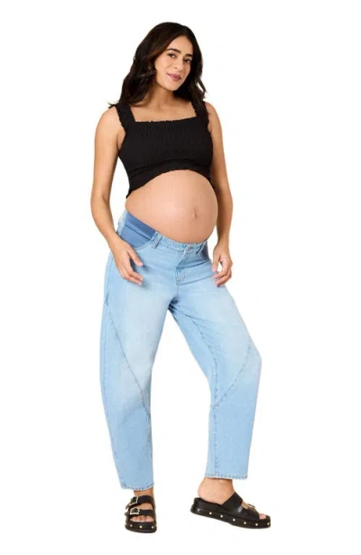 Motherhood Maternity Under The Belly Barrel Leg Maternity Jeans