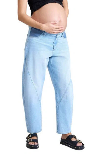 Motherhood Maternity Under The Belly Barrel Leg Maternity Jeans