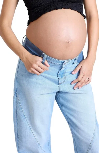 Motherhood Maternity Under The Belly Barrel Leg Maternity Jeans