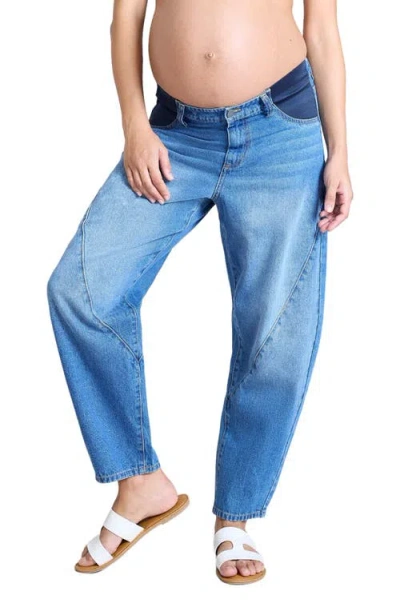 Motherhood Maternity Under The Belly Barrel Leg Maternity Jeans