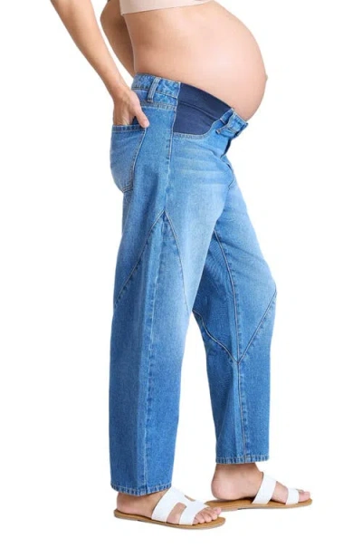 Motherhood Maternity Under The Belly Barrel Leg Maternity Jeans