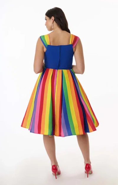 Unique Vintage Square Neck Sleeveless Godet Swing Dress