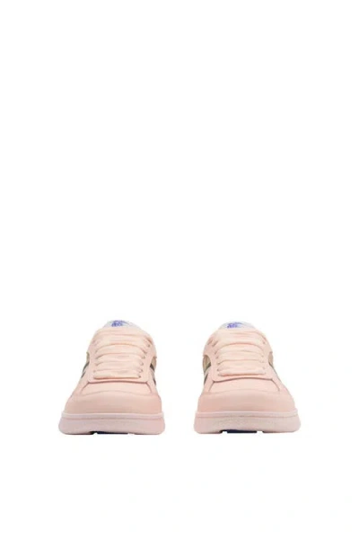 Burberry London Leather And Check Terrace Women S Sneakers In Pink