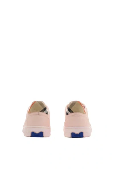 Burberry London Leather And Check Terrace Women S Sneakers In Pink