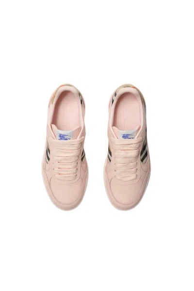 Burberry London Leather And Check Terrace Women S Sneakers In Pink