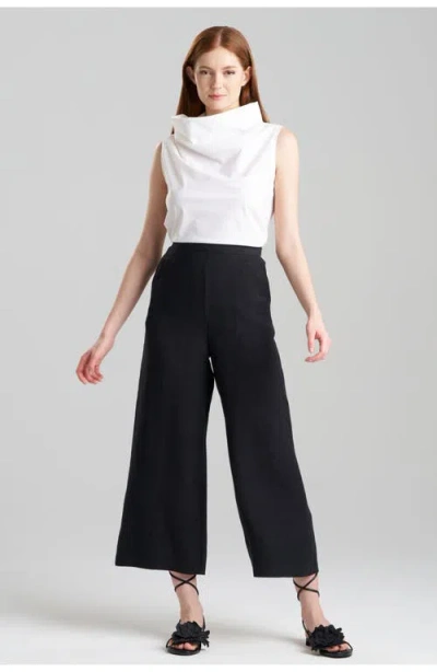 Natori Light Weight Linen Cropped Wide Leg Pants
