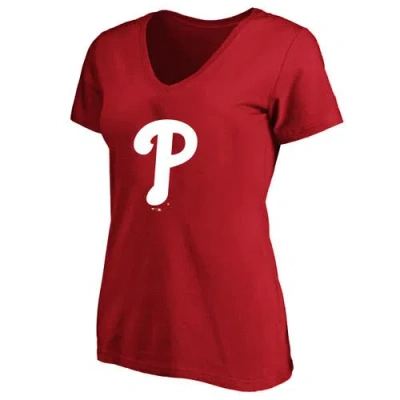 Profile Bryce Harper Red Philadelphia Phillies Plus Size Name & Number V-neck T-shirt