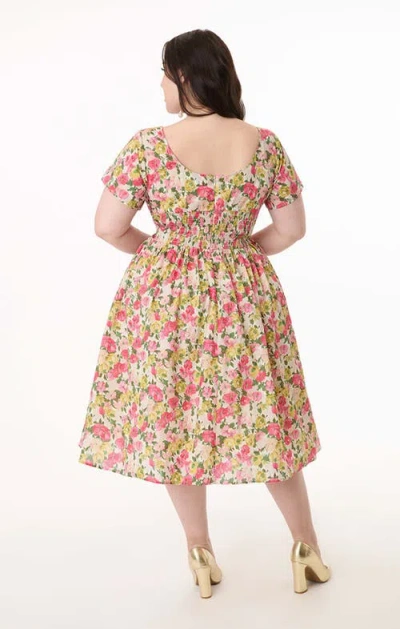 Unique Vintage Plus Size Smocked Back Swing Dress
