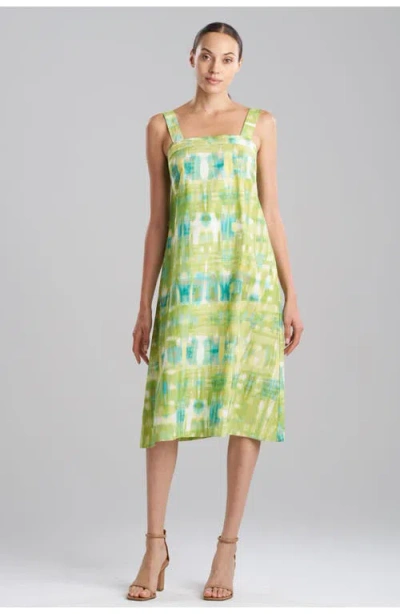 Natori Plaids Square Neck Sundress In Brown