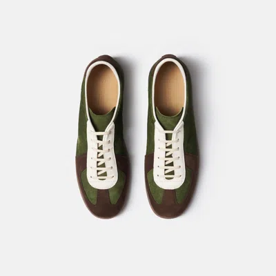 Scarosso Two-tone Suede Sneakers In Green