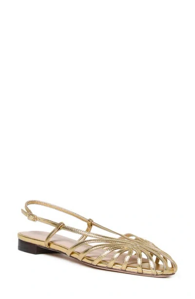 Loeffler Randall Devon Lattice Metallic Leather Slingback Sandals In Gold