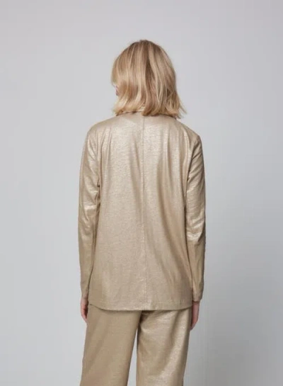 Majestic Filatures Stretch Metallic Linen One Button Blazer