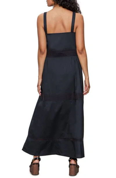 Sanctuary Lucky You Lace Detail Tiered Cotton Maxi Dress
