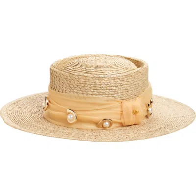 Lele Sadoughi Michelle Disco Swirl Hat In Gold