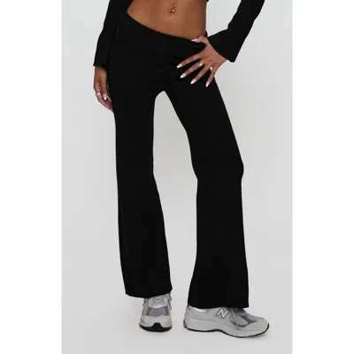 Princess Polly Try Me Foldover Waist Knit Flare Pants