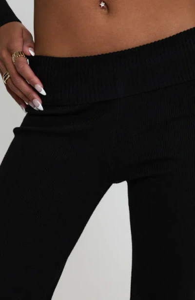 Princess Polly Try Me Foldover Waist Knit Flare Pants
