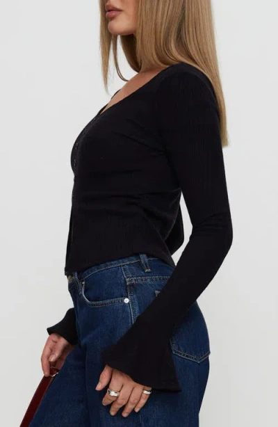 Princess Polly Take My Time Long Sleeve Half Button Cotton Top