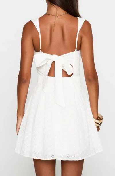 Princess Polly Xanthus Eyelet Tie Back Cotton Blend Minidress