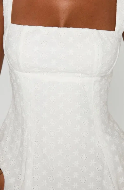 Princess Polly Xanthus Eyelet Tie Back Cotton Blend Minidress
