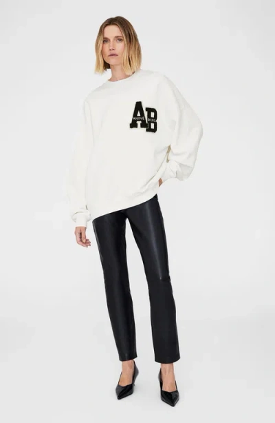 Anine Bing Miles Sweatshirt Letterman Off White Off White