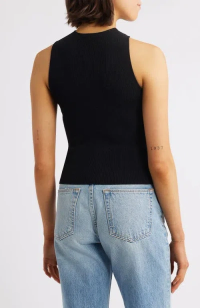 Rails Senna Metal Accent Rib Halter Top